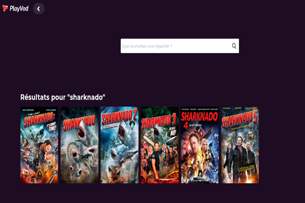 Les films Sharknado sur PlayVOD