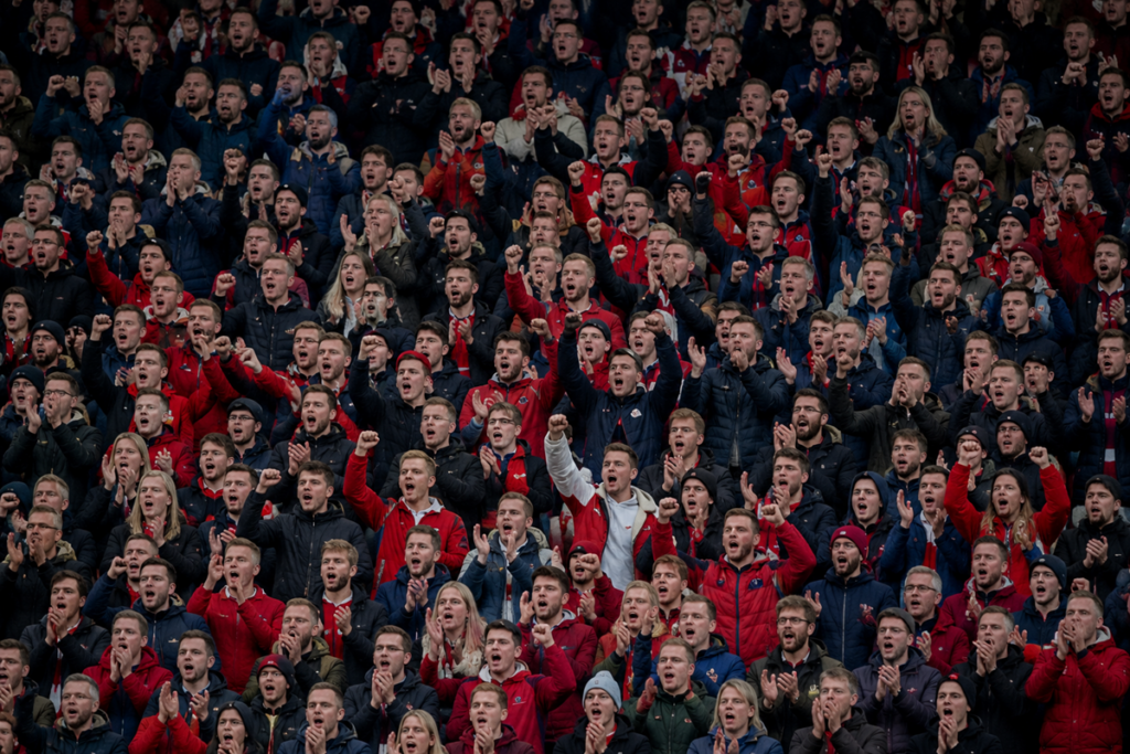 Les supporters de la Norvège lors d’un match de foot