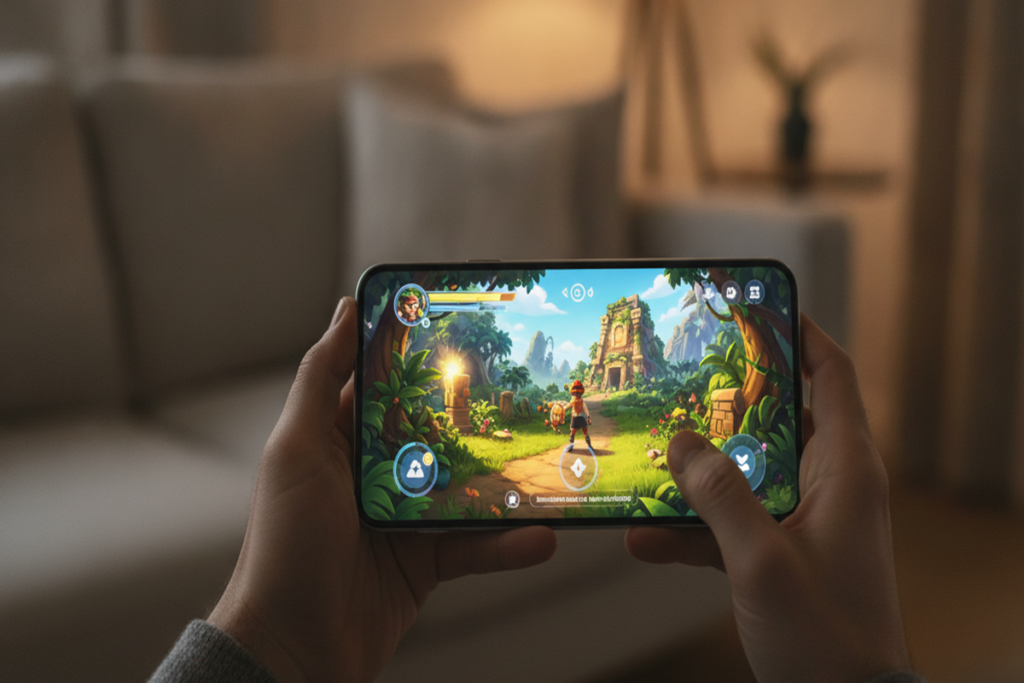 Un jeu RPG sur un smartphone