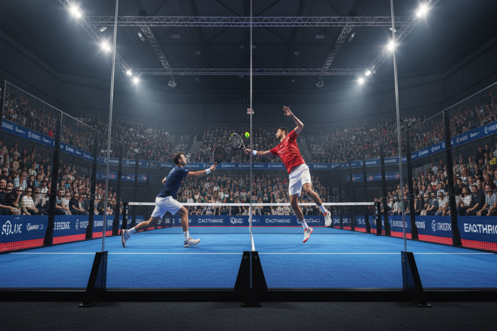 Un tournoi de Padel comme dans le jeu Red Bull Padel : Court Legends