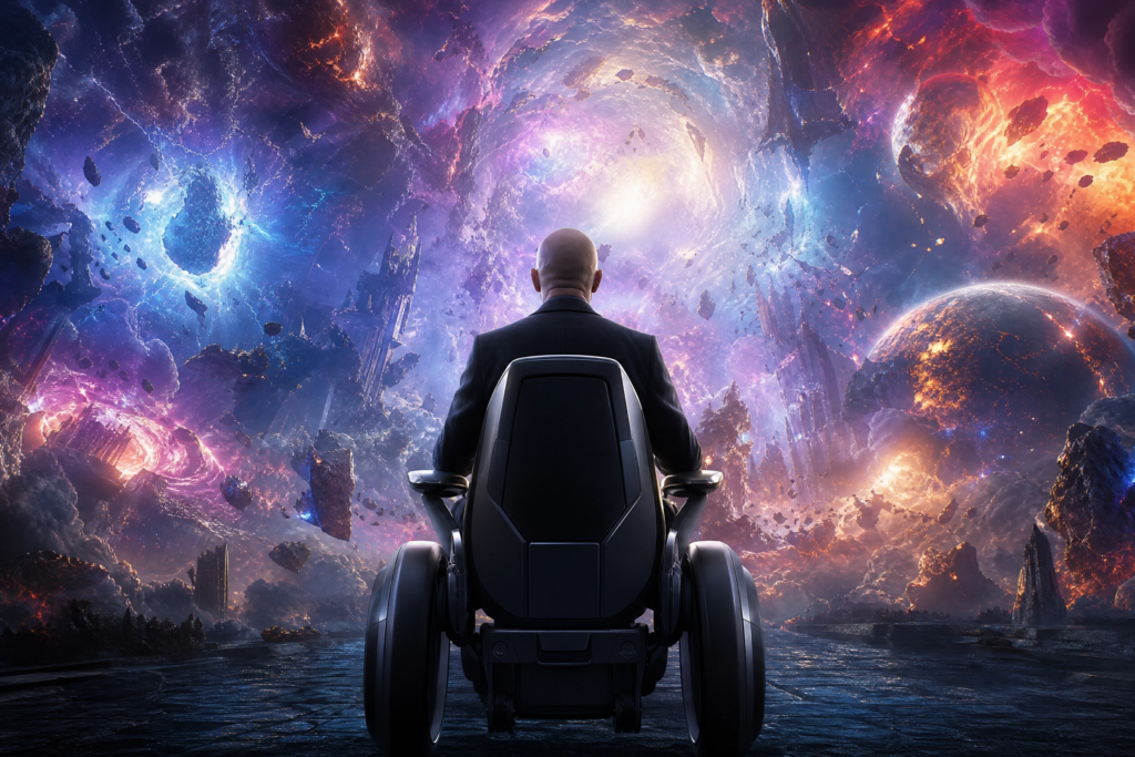 Personnage rappelant Charles Xavier dans l’équipe des X-Men