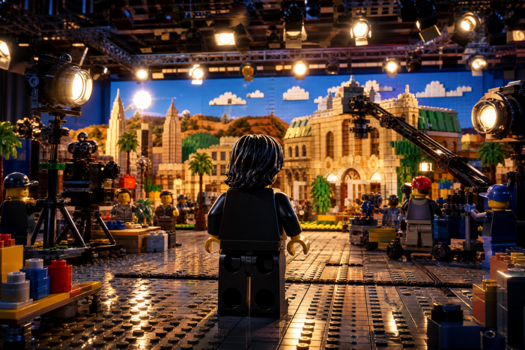 Personnage similaire à Keanu Reeves évoquant le nouveau film LEGO