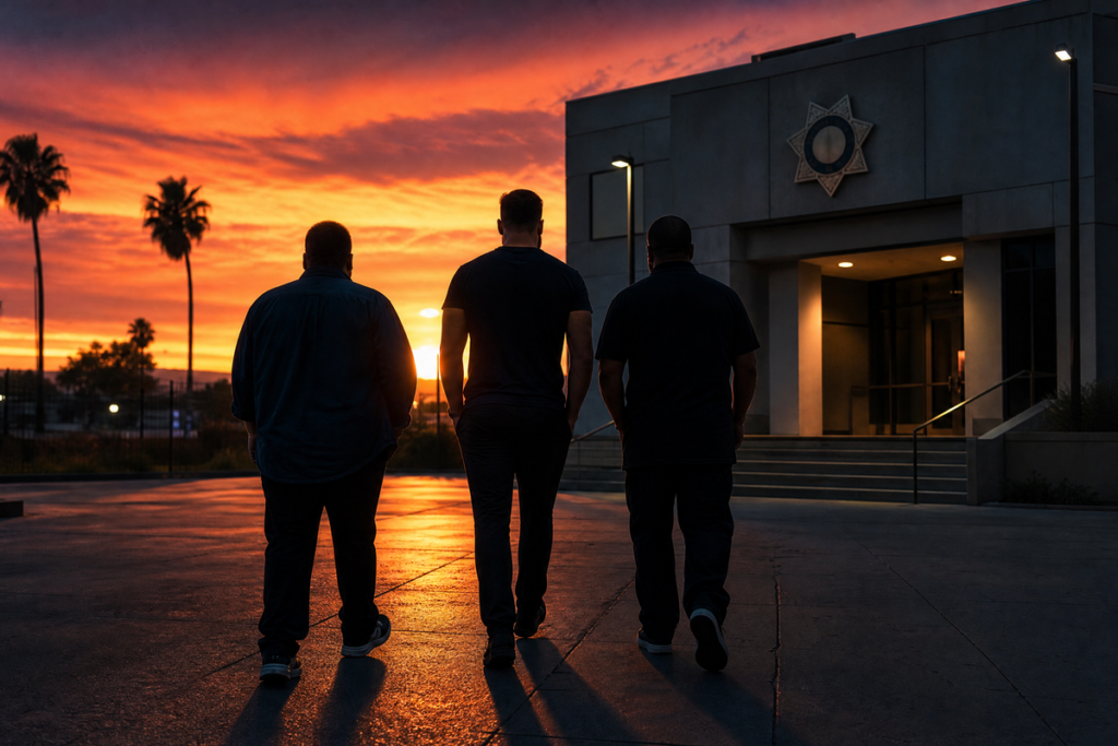 Policiers vus de dos inspirés du film 24 Jump Street