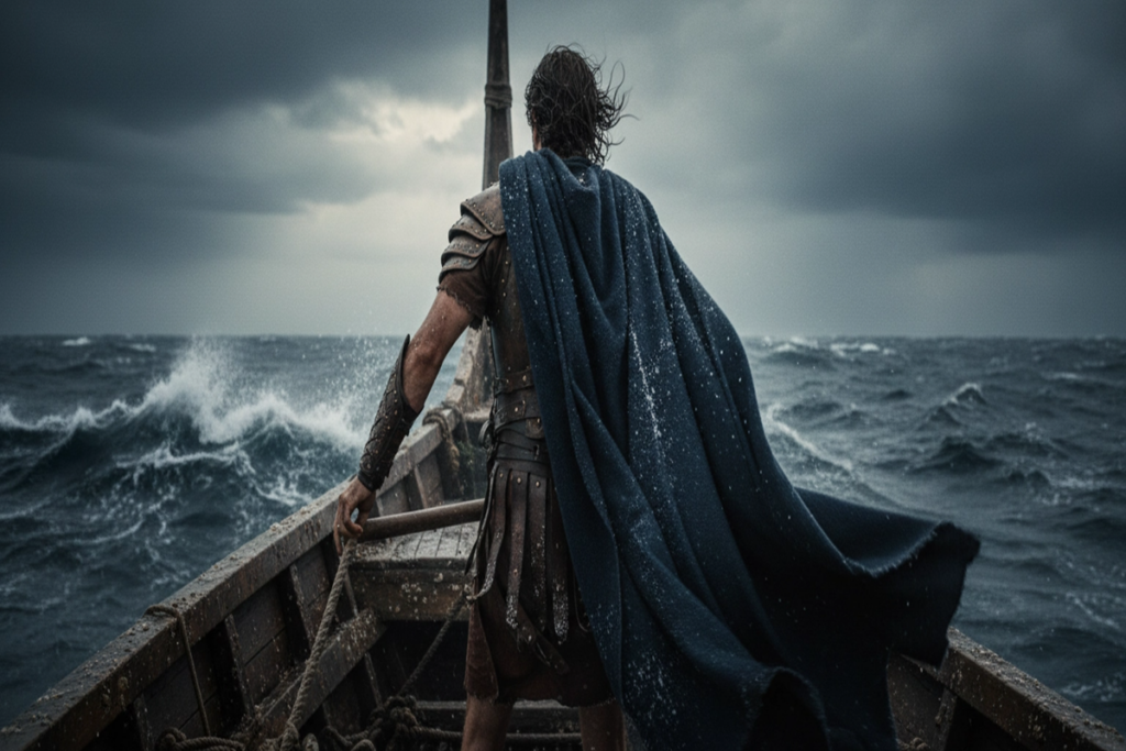 Scène cinématographique évoquant The Odyssey