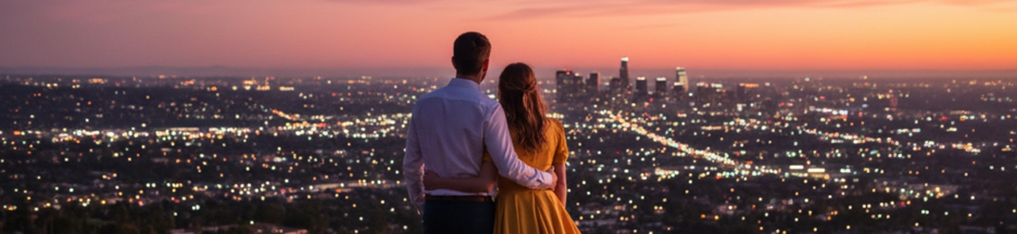Scène cinématographique rappelant l’univers visuel de La La Land