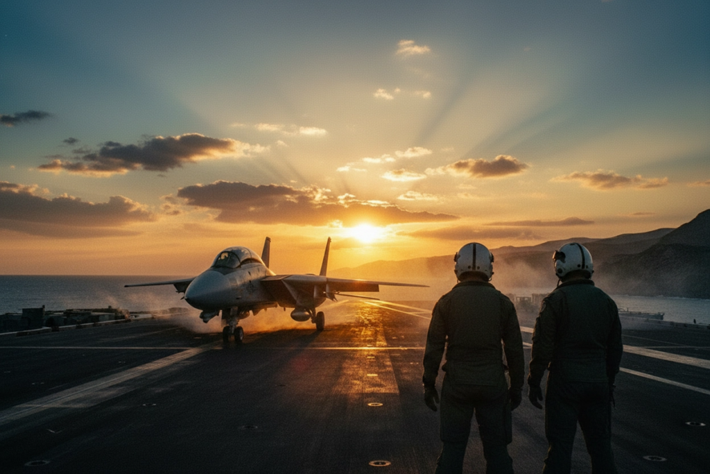 Scène de film rappelant Top Gun