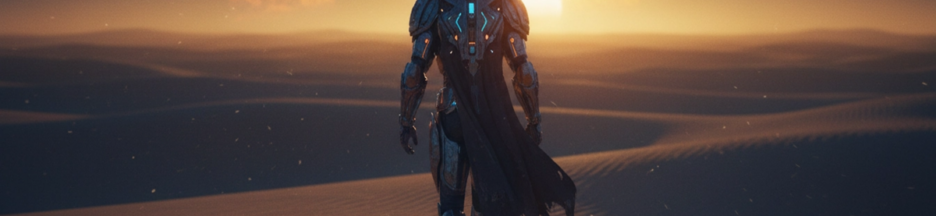 Soldat interstellaire évoquant The Mandalorian and Grogu