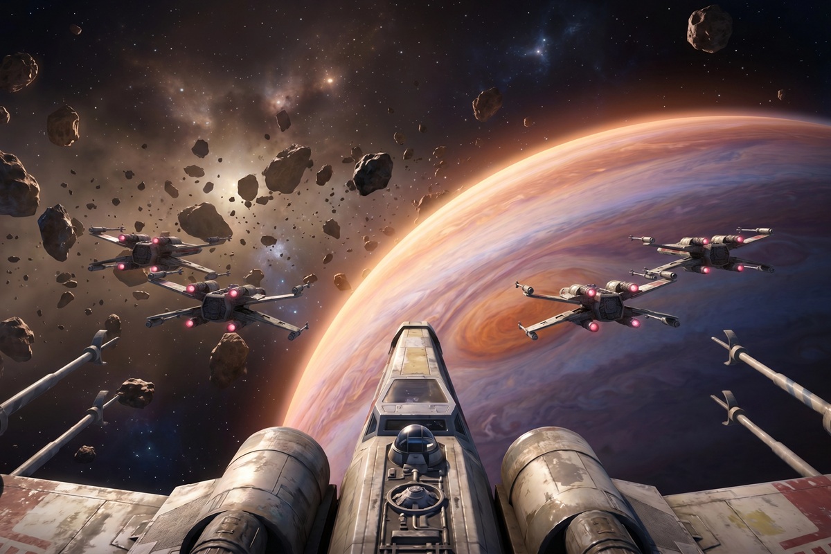 Gameplay d’un jeu mobile comme X-Wing Fighter