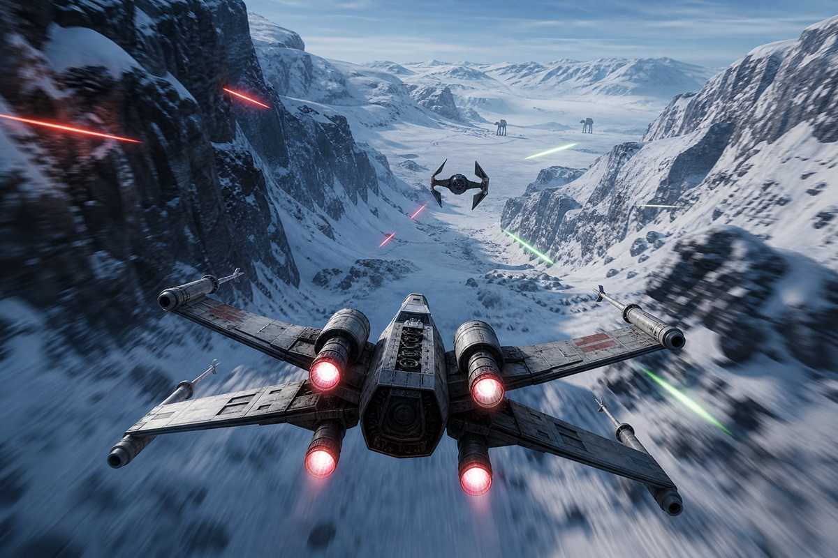 Gameplay d’un jeu mobile comme X-Wing Fighter