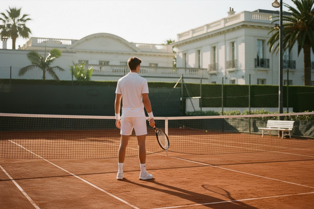 Tennisman inspiré de Romeo Beckham dans Forty Love
