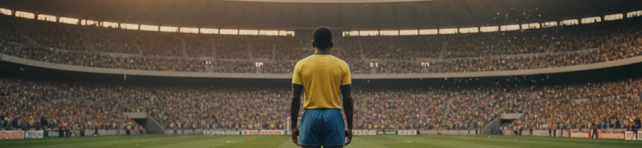 Un footballeur rappelant Pelé vu de dos