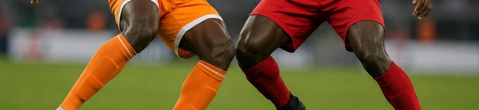 Action entre deux joueurs de foot