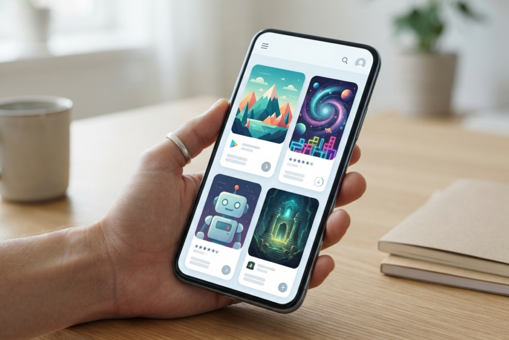 Illustration d’un catalogue similaire aux jeux gratuits iOS