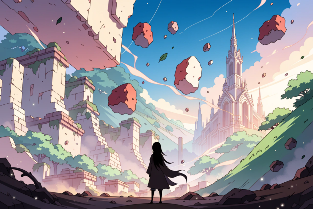 une silhouette manipulant la terre face à un monde bouleversé, univers Avatar Seven Havens