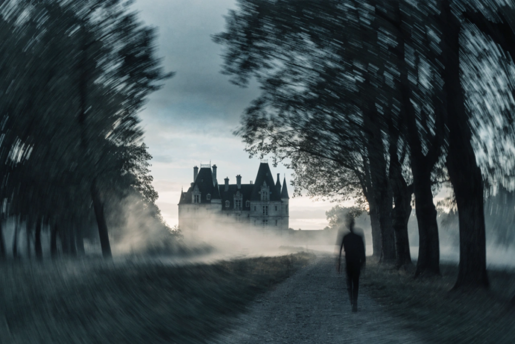 Château français en costume d'époque, décor inspiré de l'adaptation de Monte-Cristo