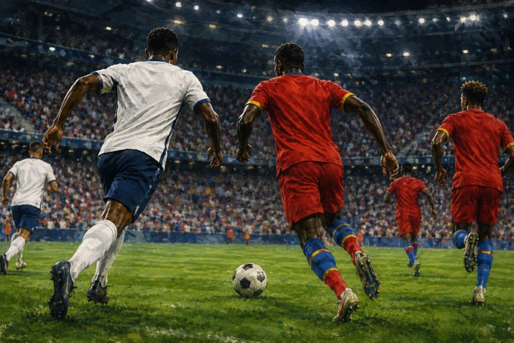  Illustration d’un match entre l’Angleterre et le Congo