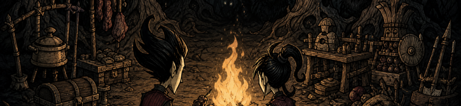 Deux survivants au style gothique dessiné à la main