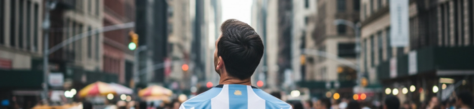 Footballeur dans les rues de New-York
