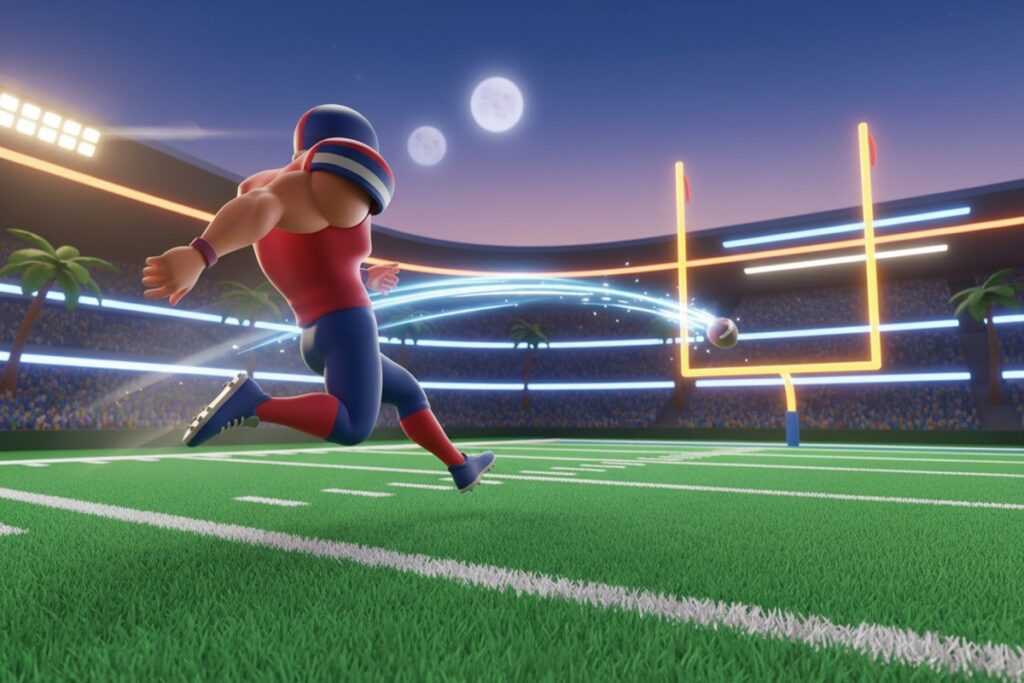 Gameplay d’un jeu comme American Football Kicks