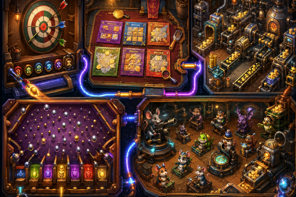 Gameplay d’un jeu similaire au jeu incrémental Fortune Mill