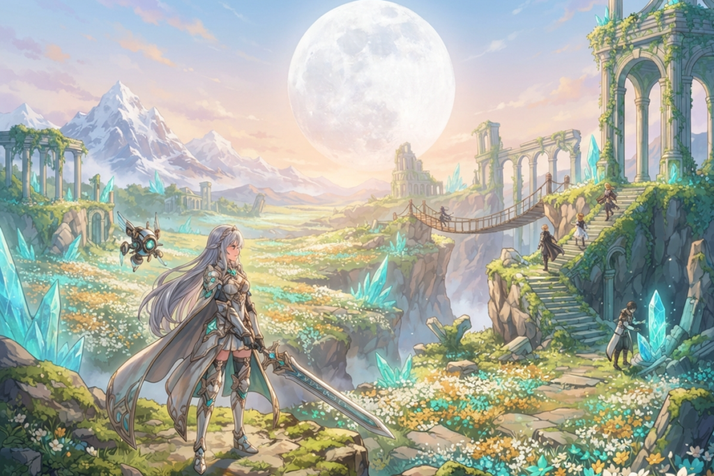 Gameplay d’un jeu similaire à Genshin Impact et sa version Luna VIII
