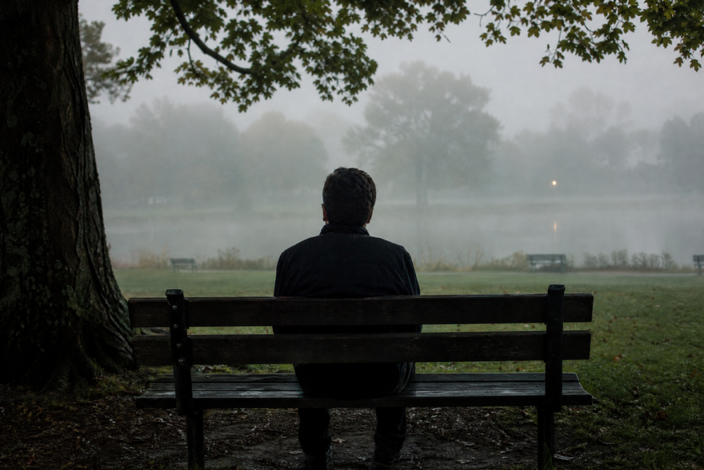 Homme de dos dans un parc