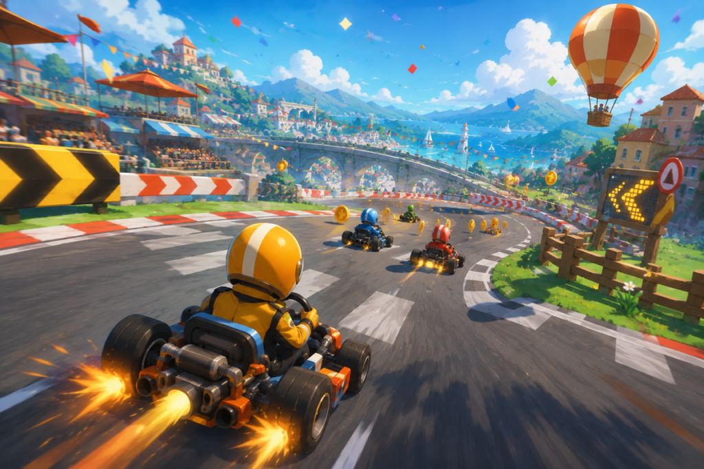Illustration jeu de course