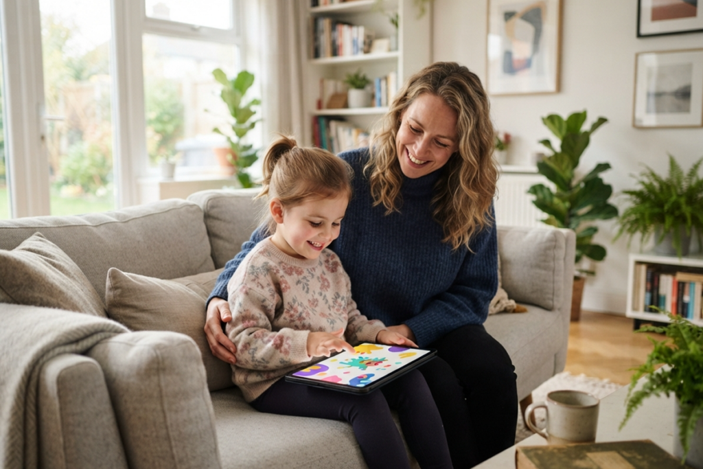 Un enfant et un parent qui jouent ensemble