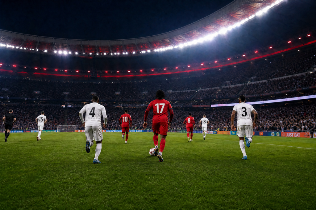Joueurs de football lors d'un match