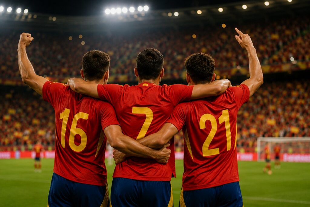 Trois joueurs de l’Espagne
