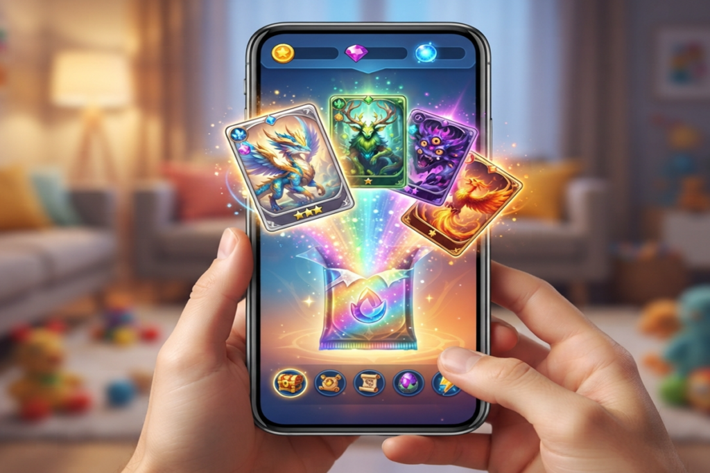 Gameplay d’un jeu de collection de cartes comme Pokémon Pocket