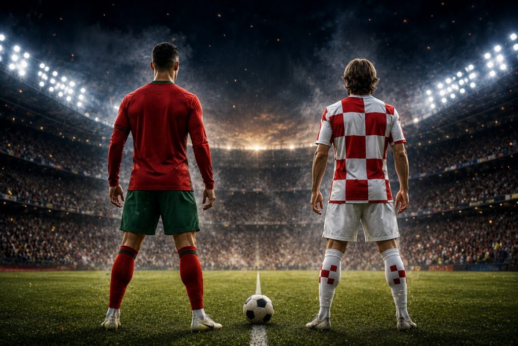 Illustration duel entre Cristiano Ronaldo et Luka Modrić