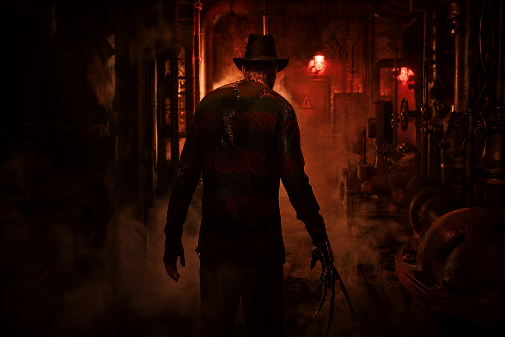 Silhouette d'un tueur cauchemardesque similaire à Freddy Krueger