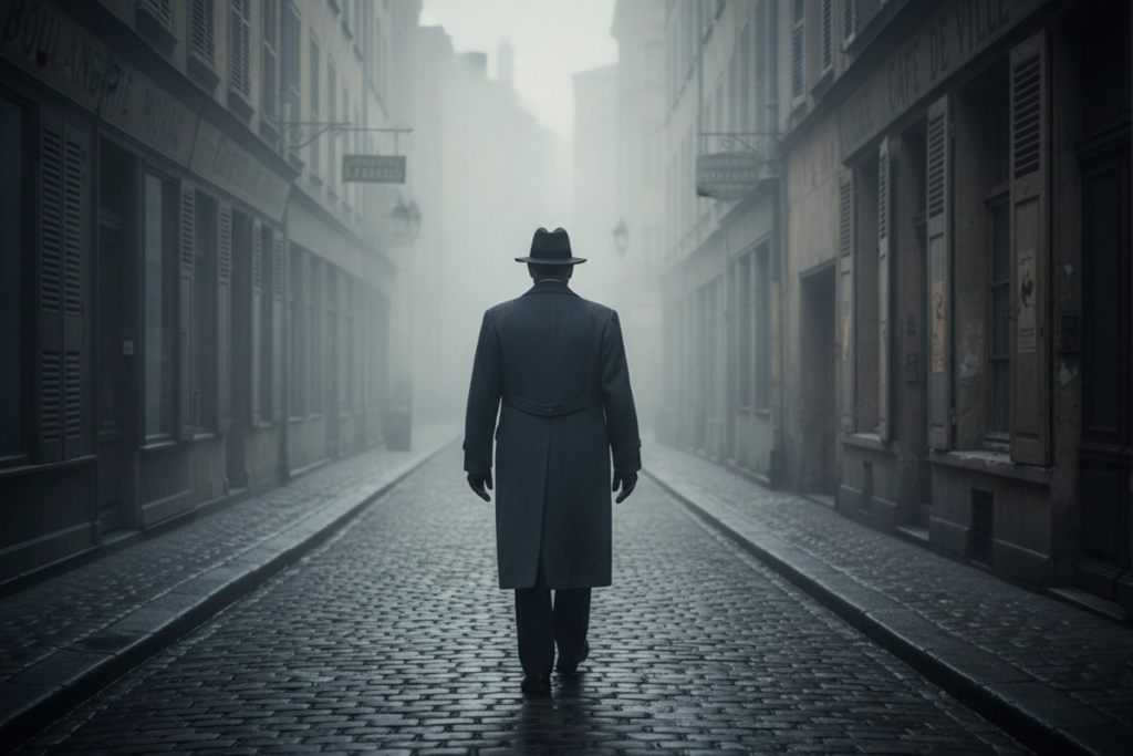 Un homme inspiré de Jean Moulin vu de dos