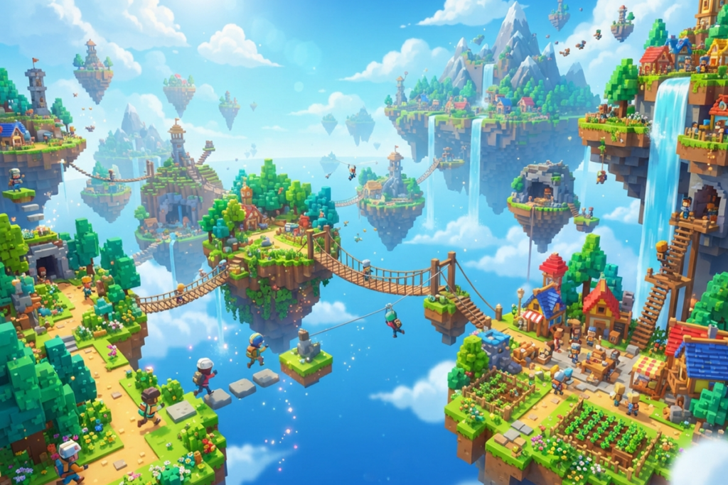 Gameplay d‘un jeu sandbox comme Roblox