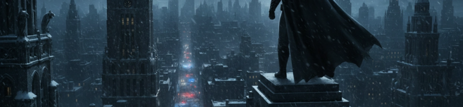 Vue de dos d'un justicier masqué