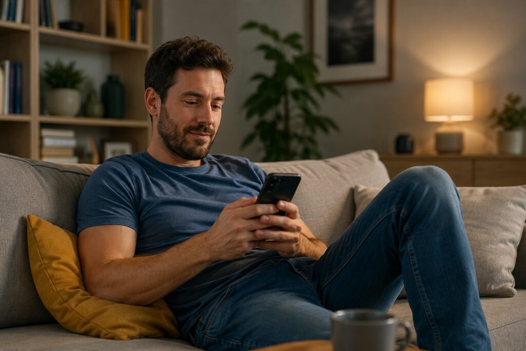 Un homme qui utilise son smartphone