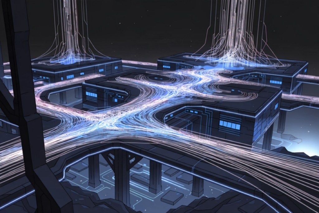 Data center illustrant le fonctionnement du cloud gaming via l'IA générative