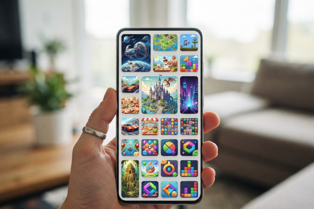 Illustration d’un catalogue de nouveaux jeux