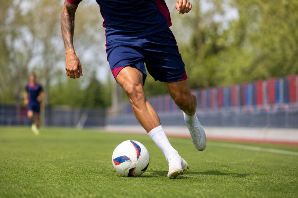 Joueurs de foot à l'entraînement