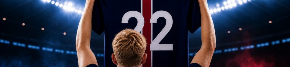 Un joueur tenant un maillot du PSG