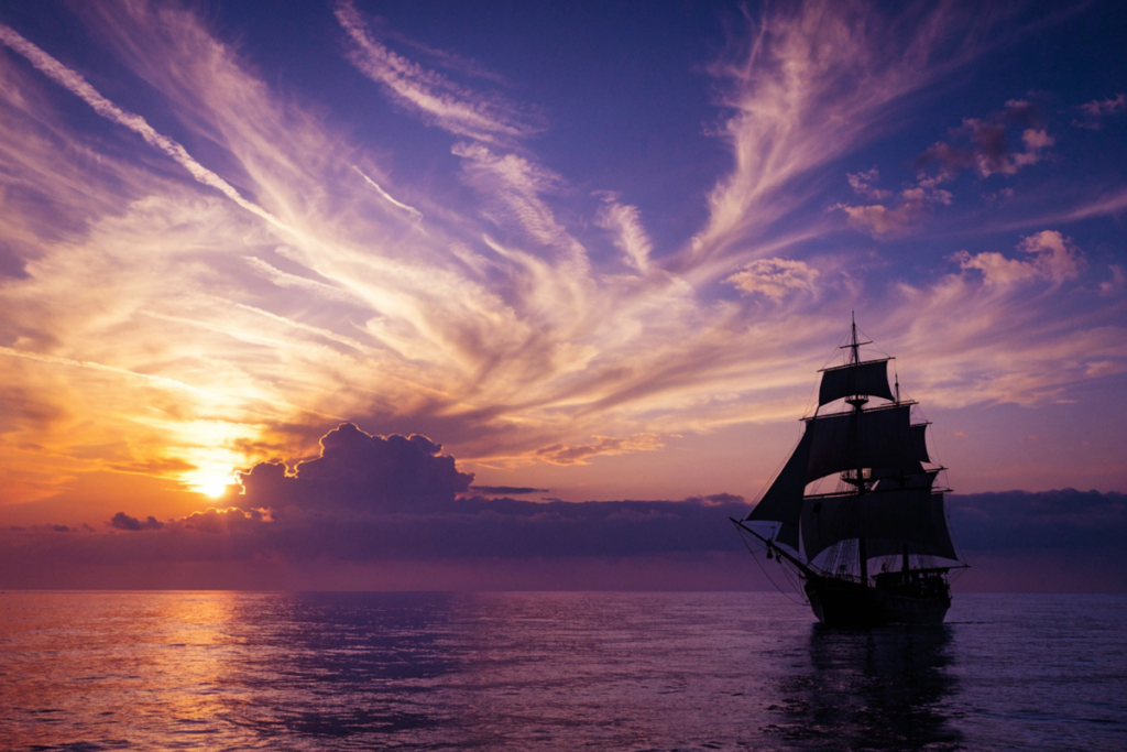 navire pirate sur l’océan évoquant l’aventure de One Piece saison 3