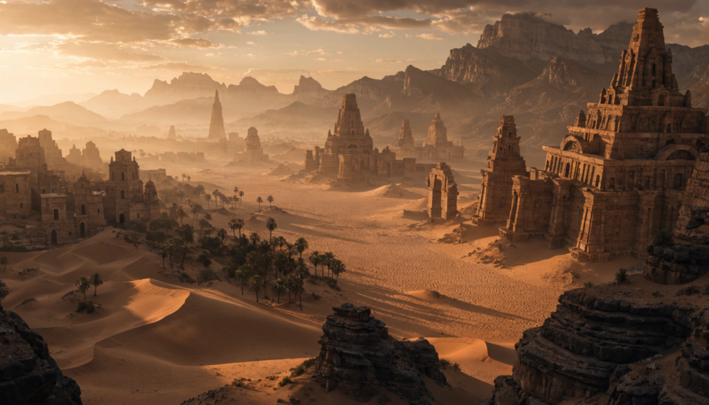 paysage de royaume désertique comme dans l’univers de One Piece saison 3