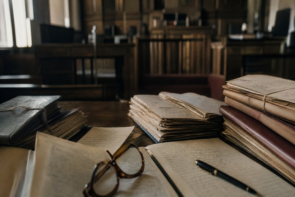 Table d’avocat dans un tribunal français