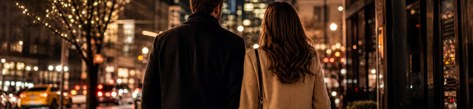Un homme et une femme marchant dans les rues de New York