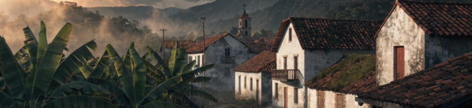 Village colombien fictif entouré de bananeraies comme dans Cent ans de solitude