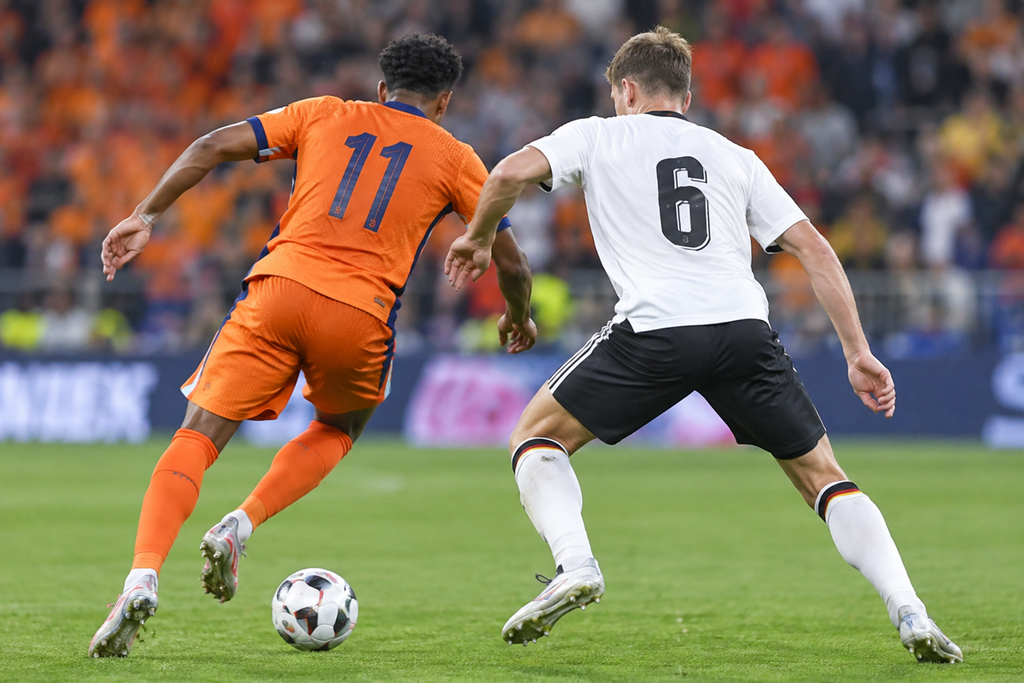 Illustration match de foot entre Pays-Bas et Allemagne