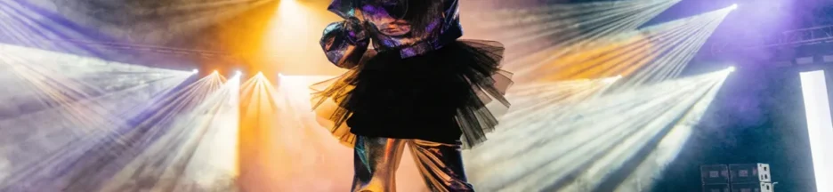 Une artiste face à un public évoquant Carly Rae Jepsen