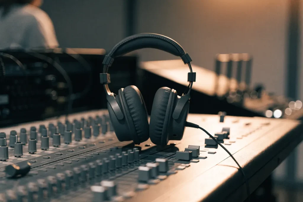 Un casque d’enregistrement studio
