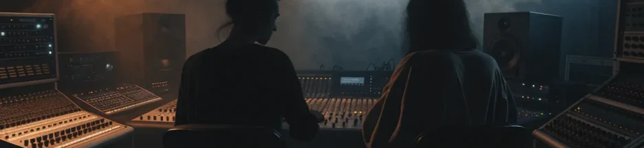 Deux artistes dans un studio musical